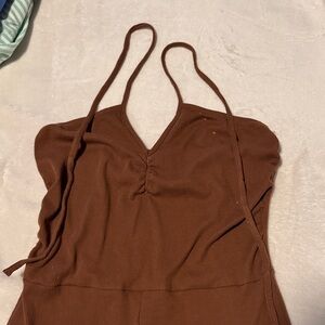 aerie Brown Ribbed Jumpsuit